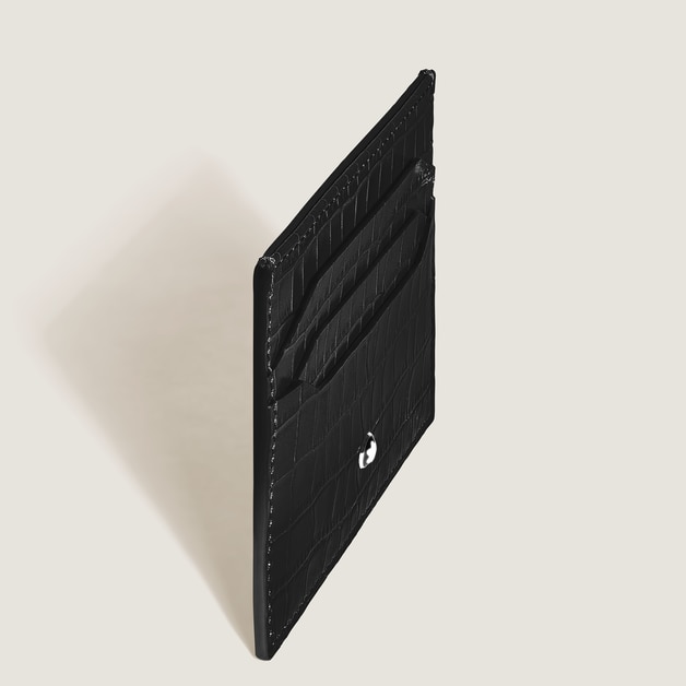 Card Holder 6cc in Croco-Embossed Leather - 2