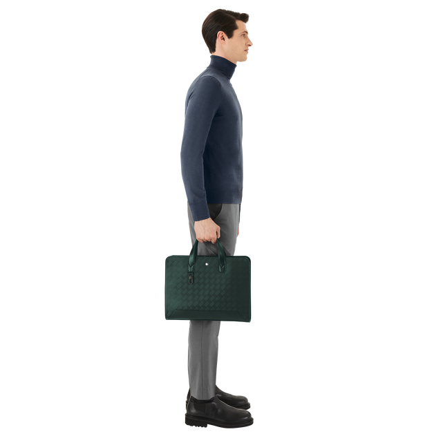 Thin Briefcase in Extreme Leather - 2