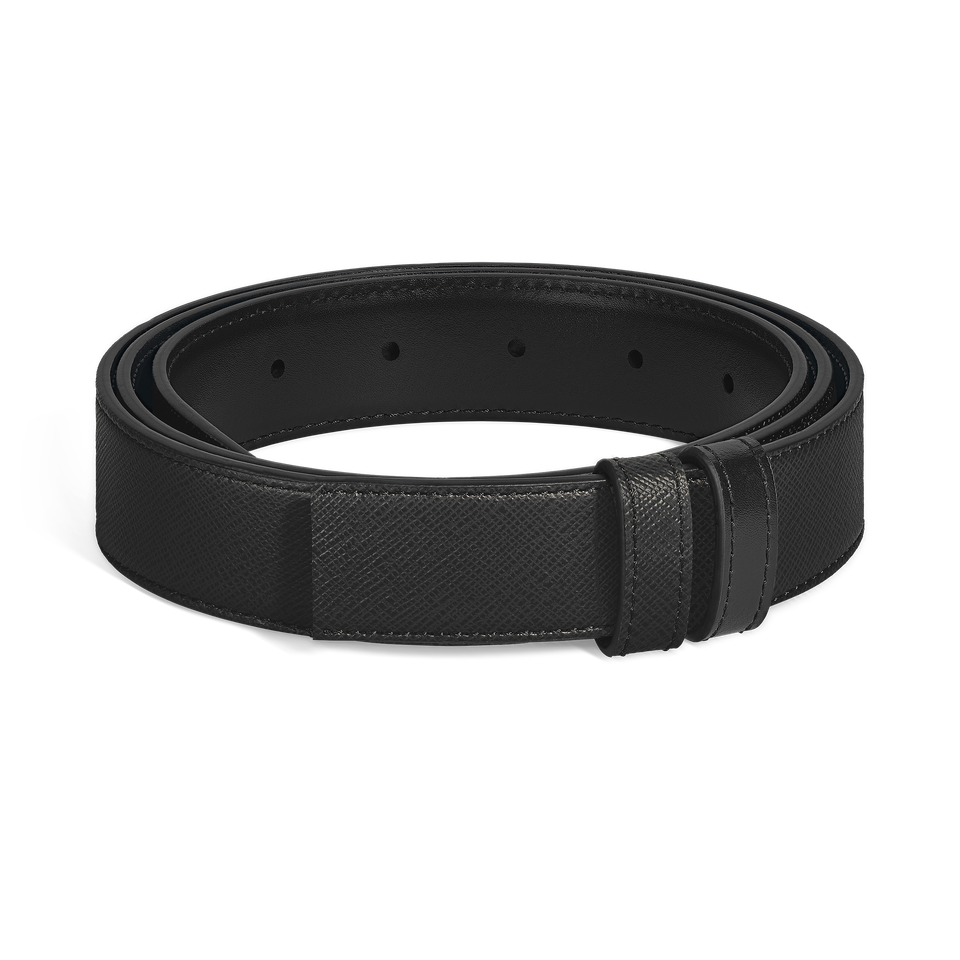 Black Sartorial/black Meisterst&uuml;ck 30mm reversible leather strap - 1