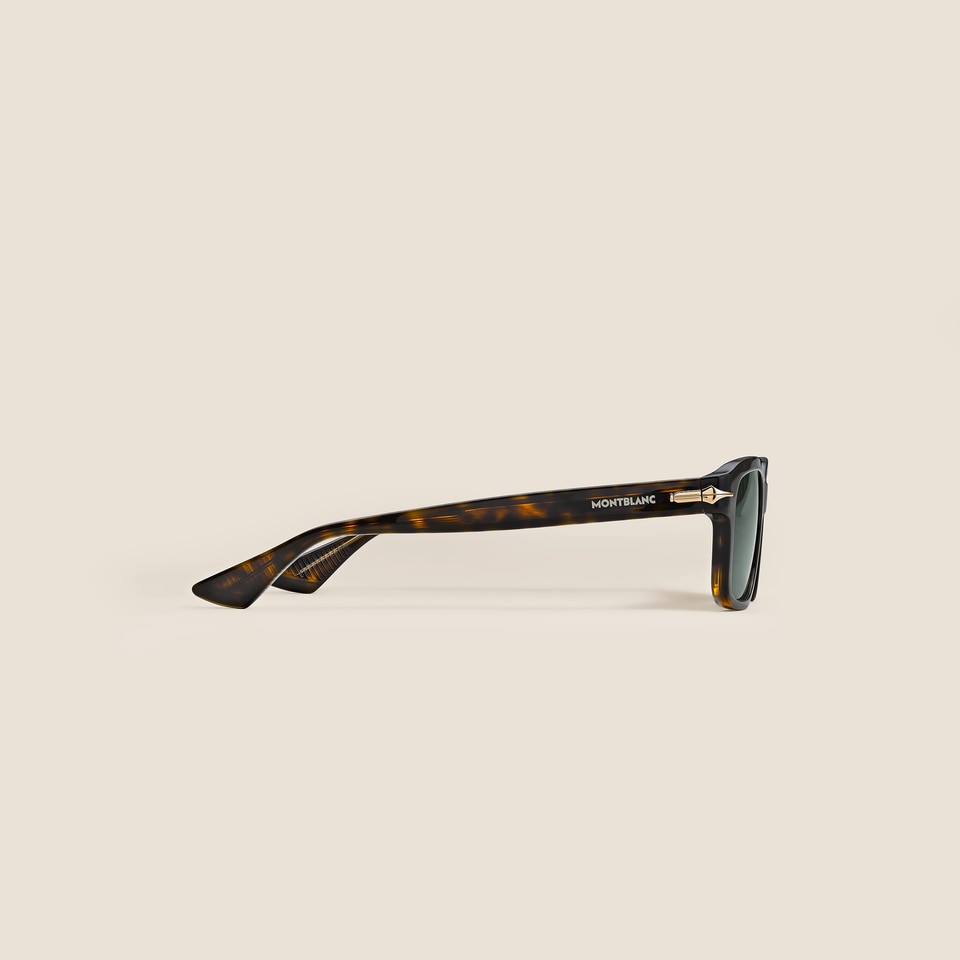 Rectangular Sunglasses with Acetate Havana Frame - 2