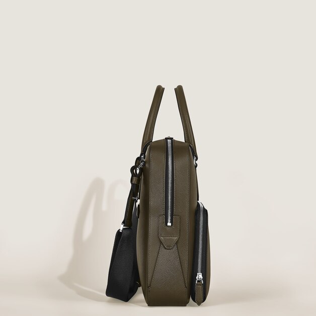 Medium Briefcase with Pocket in Sartorial Leather - 4