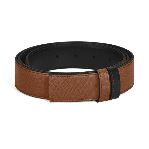 Ceinture en cuir r&eacute;versible 35 mm fauve Sartorial/noir Meisterst&uuml;ck - 1