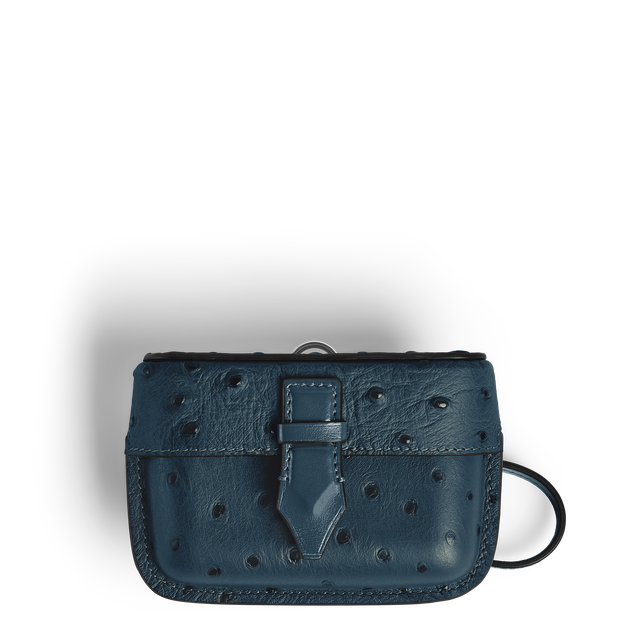 Nib Accessory Case with Strap in Ostrich-Embossed Leather - 1