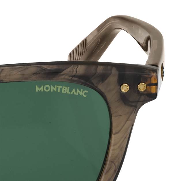 Lunettes de Soleil Rondes avec Monture en Acétate Marron - 3