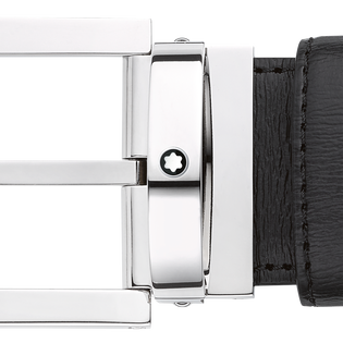 Black 35 mm leather belt