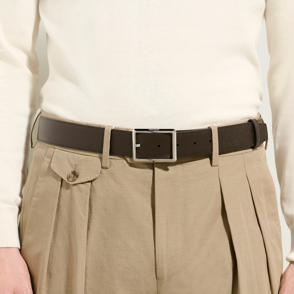 Rectangular 35&nbsp;mm Reversible Belt in Sartorial Leather - 4