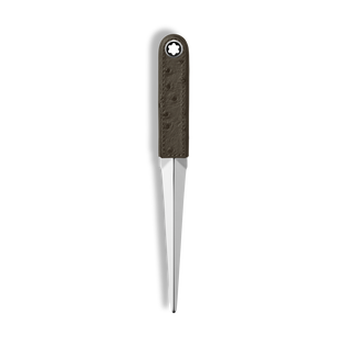 Letter Opener, Ostrich-Embossed Leather, Khaki