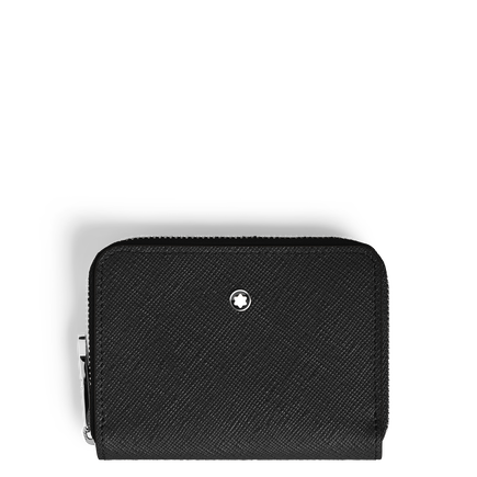 Mini Portefeuille 2cc Zipp&eacute; en Cuir Sartorial