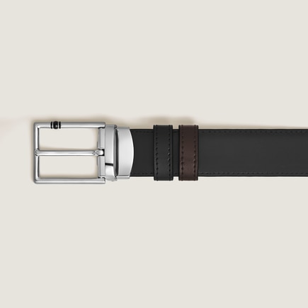 30 mm Reversible Belt in Leather with Rectangular Meisterst&uuml;ck Buckle