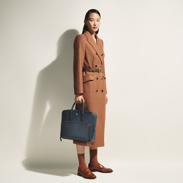 Medium Briefcase with Pocket in Sartorial Leather - 2