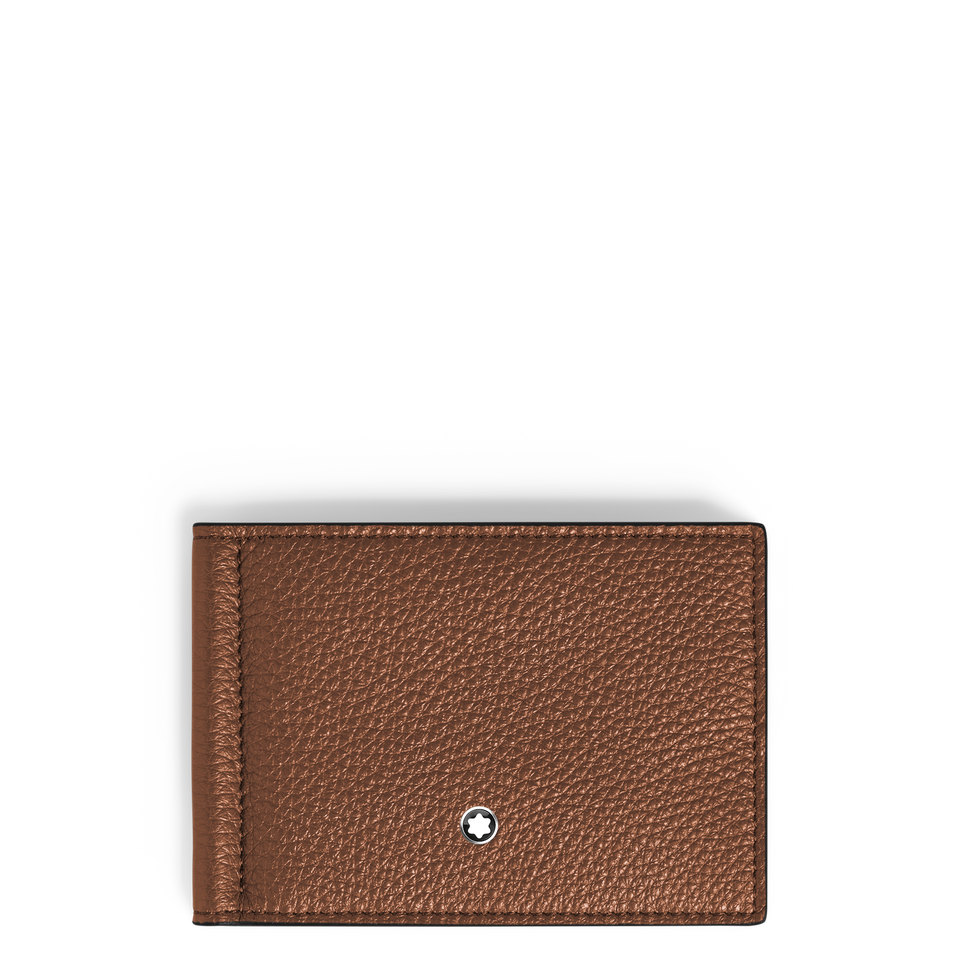 Brieftasche 6 cc mit Geldscheinklammer aus Grain Leder - 1