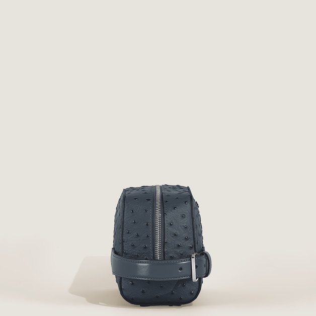 Wash Bag in Ostrich-Embossed Leather - 5