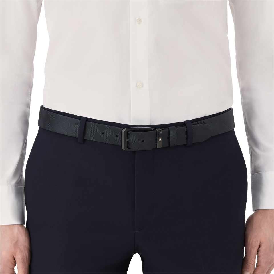 Black 35 mm reversible leather belt - 2