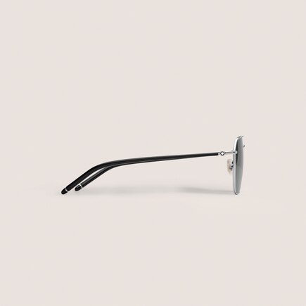Squared Sunglasses with Silver-Coloured Metal Frame