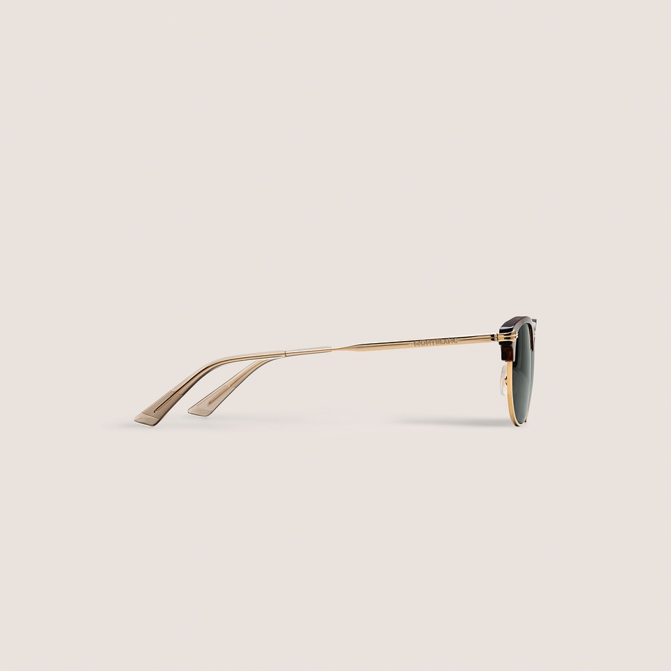 Rectangular Sunglasses with Gold-Coloured Metal Frame - 2