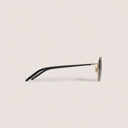 Squared Sunglasses with Gold Coloured Metal Frame 