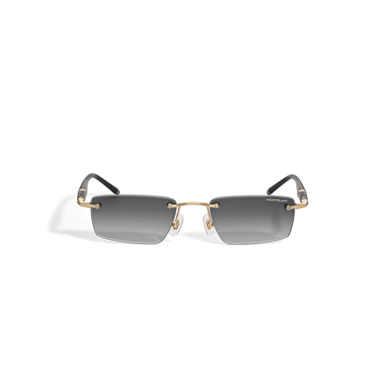 Squared Sunglasses with Gold-Colored Metal Frame