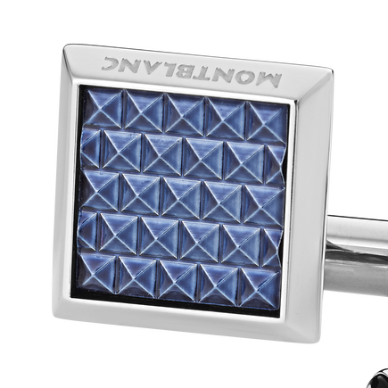Meisterstück Rectangular Cufflinks with Geometric Lacquer Inlay