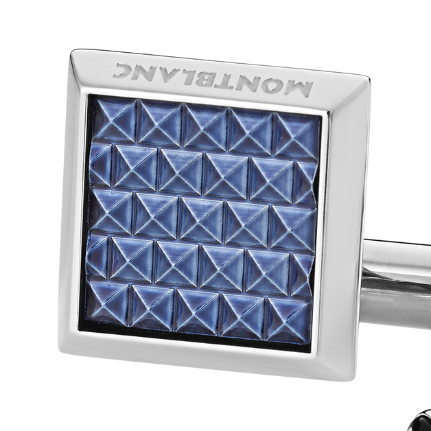 Meisterstück Rectangular Cufflinks with Geometric Lacquer Inlay - 3