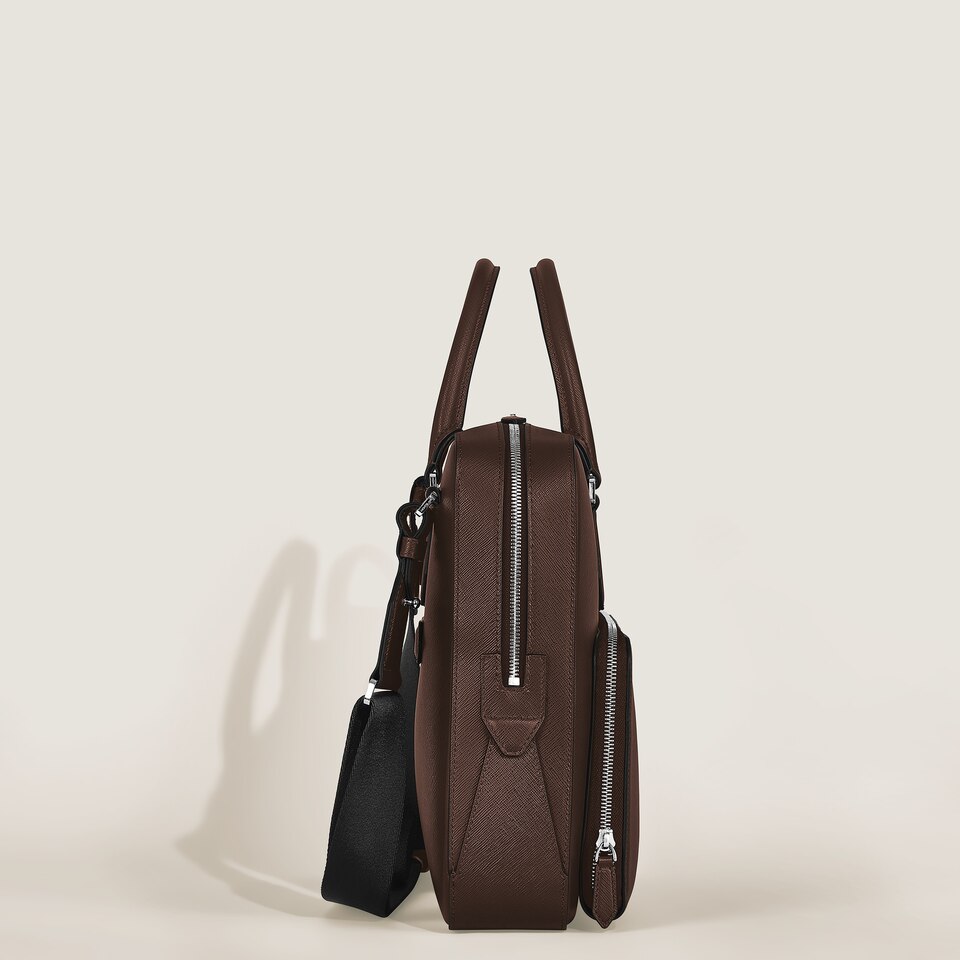 Medium Briefcase with Pocket in Sartorial Leather - 5