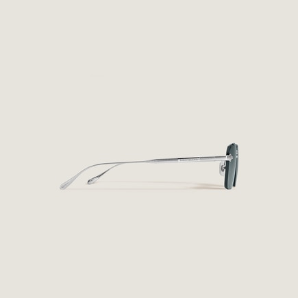 Squared Sunglasses with Silver-Coloured Metal Frame