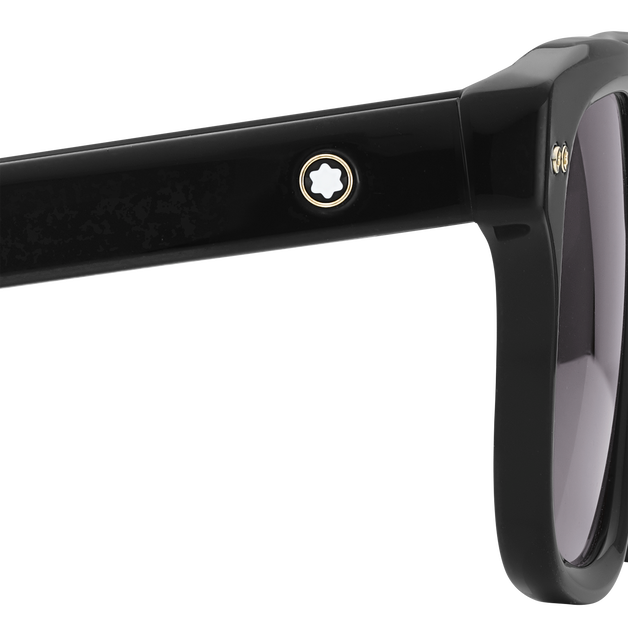 Lunettes de Soleil Rectangulaires avec Monture en Acétate Noire - 4