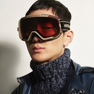 Rectangular Ski Mask with Beige Injected Frame