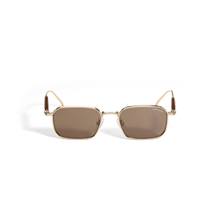 Rectangular Sunglasses with Gold-Coloured Metal Frame