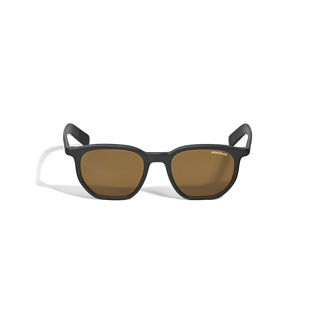 Quadratische Sonnenbrille mit schwarzem Acetatrahmen