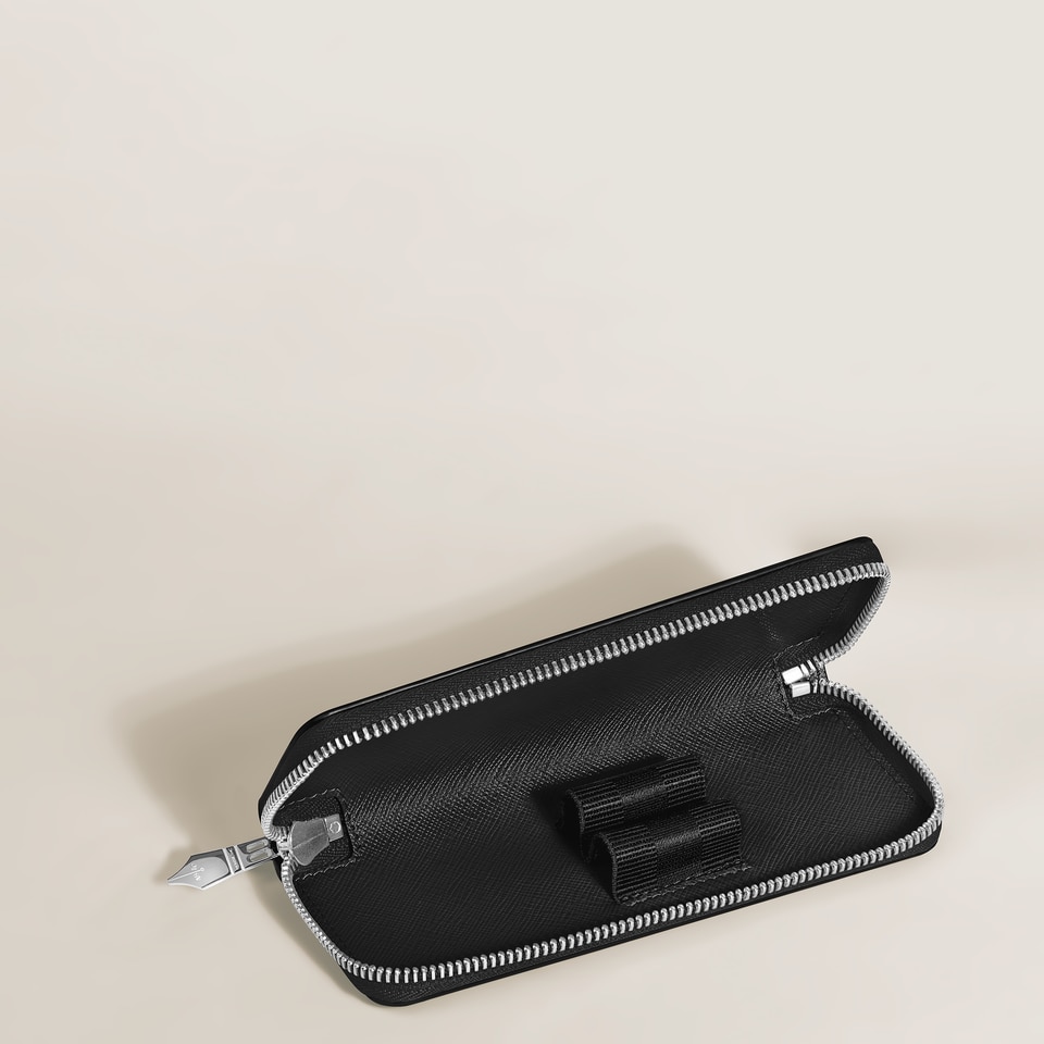 2-Pen Pouch with zip in Sartorial Leather - 6