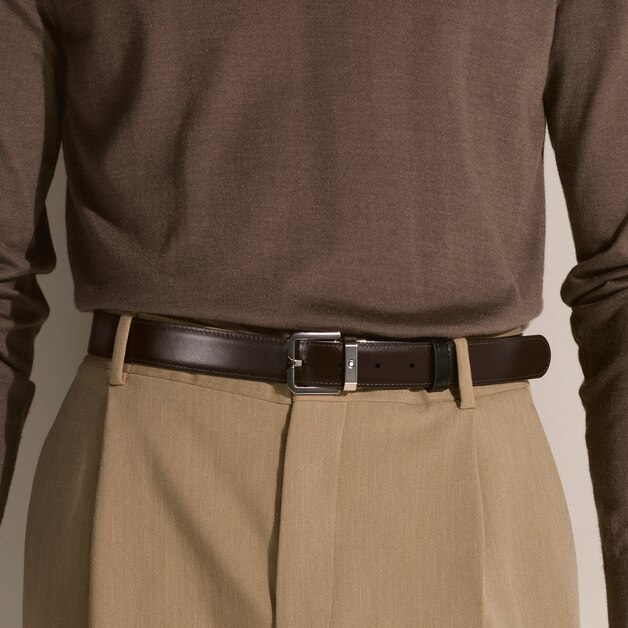 Rectangular 30 mm Reversible Belt in Leather - 3
