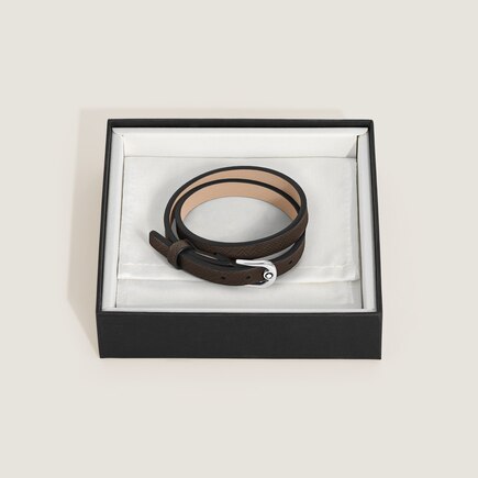 Bracciale Regolabile Horseshoe in Pelle Sartorial