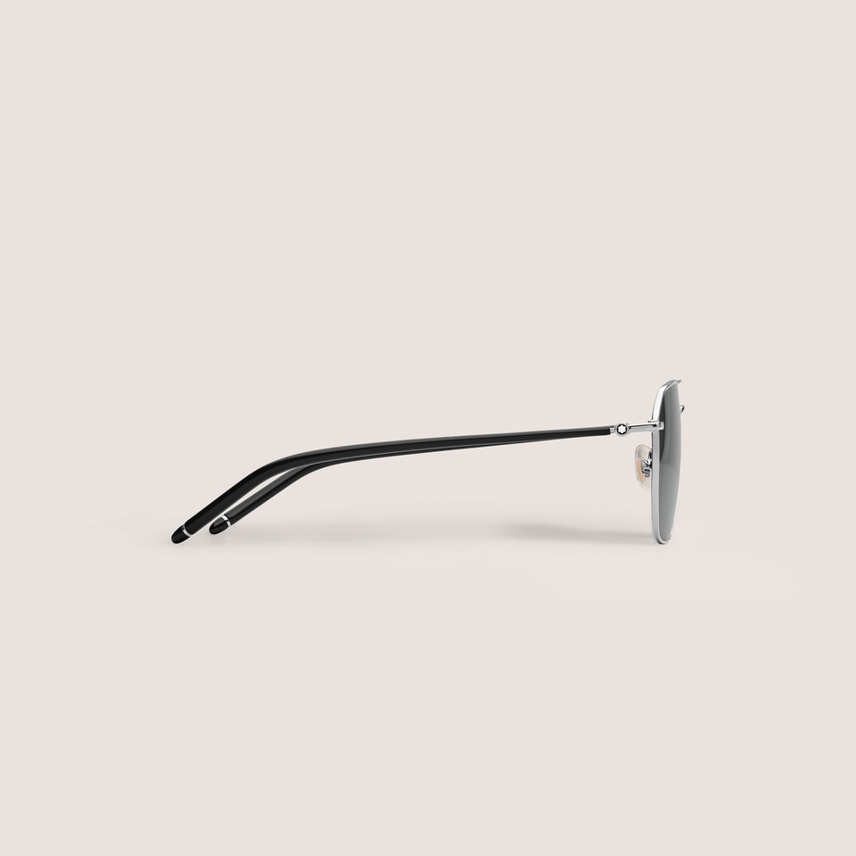 Quadratische Sonnenbrille mit silberfarbenem Metallrahmen - 2