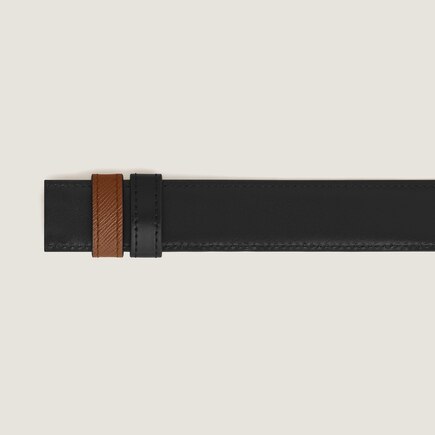 Ceinture en cuir r&eacute;versible 30 mm fauve Sartorial/noir Meisterst&uuml;ck