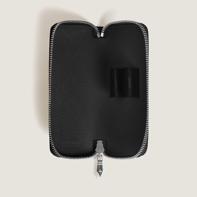 2-Pen Pouch with zip in Sartorial Leather - 3
