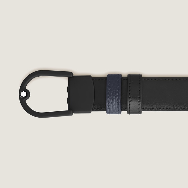Horseshoe Light Buckle Midnight Blue/Black 30&nbsp;mm Reversible Leather Belt - 3
