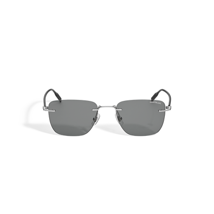 Squared Sunglasses with Silver-Colored Metal Frame
