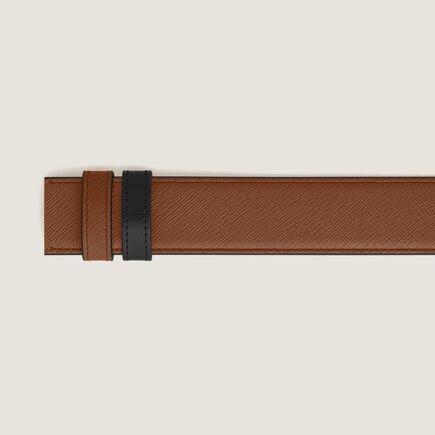 Ceinture en cuir r&eacute;versible 35 mm fauve Sartorial/noir Meisterst&uuml;ck