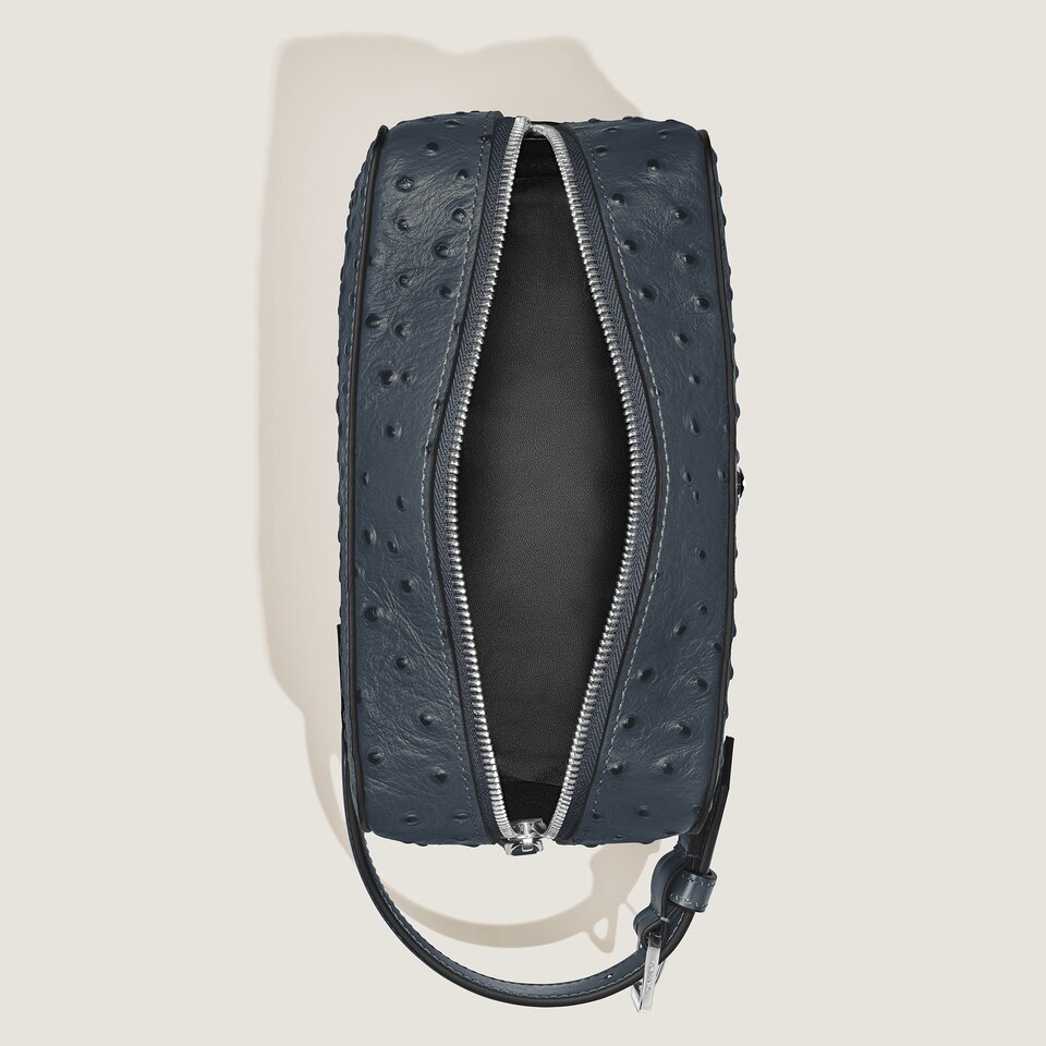 Kosmetik-Clutch aus Leder mit Strau&szlig;enpr&auml;gung - 8
