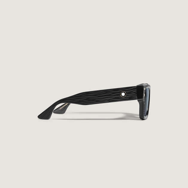 Gafas de sol rectangulares con montura de acetato negro - 2