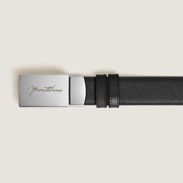 30 mm Reversible Belt in Sartorial Leather with Plate Buckle - 3
