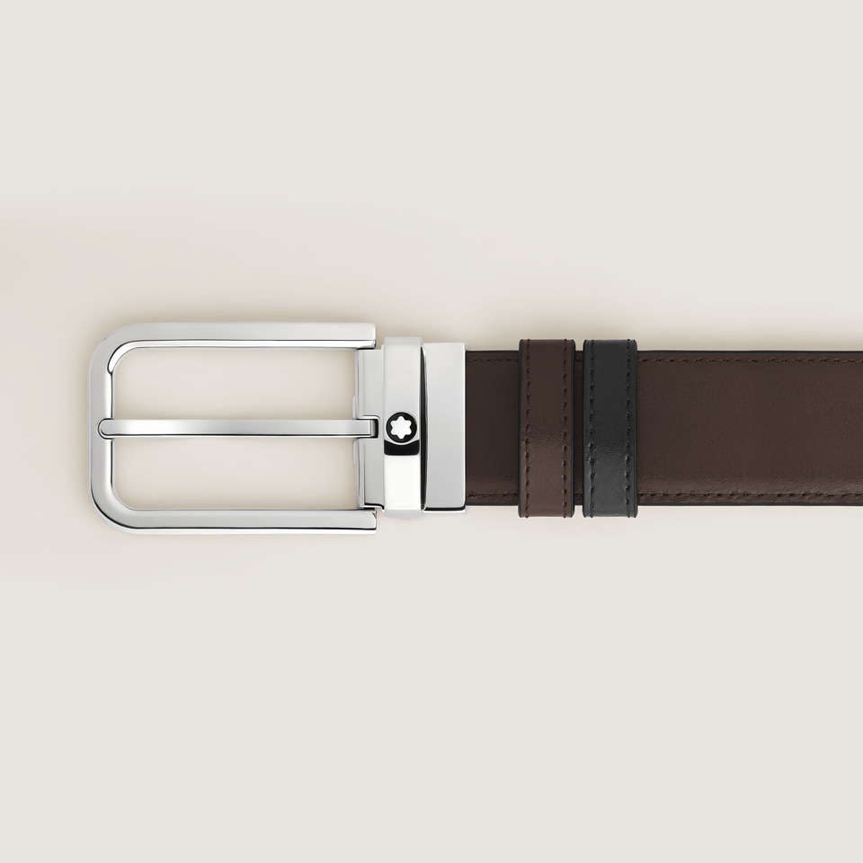 35 mm Reversible Belt in Meisterst&uuml;ck Leather with Rectangular Buckle - 3