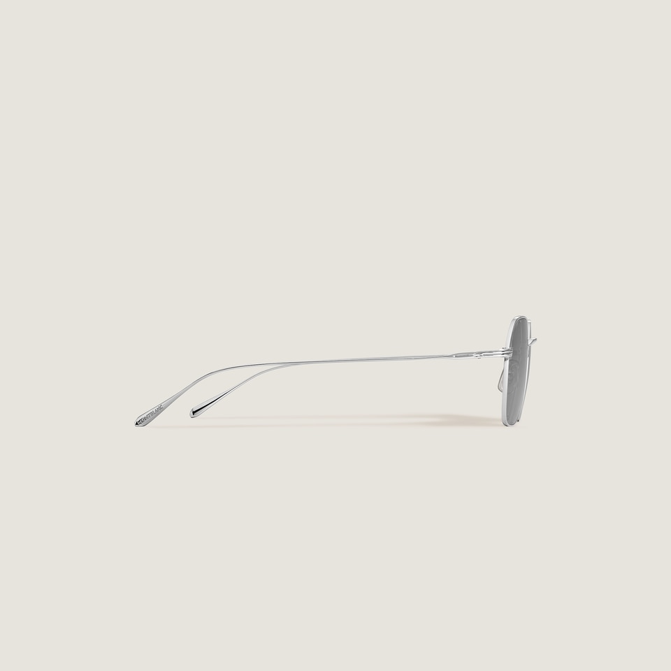 Round Sunglasses with Silver-Coloured Metal Frame - 3