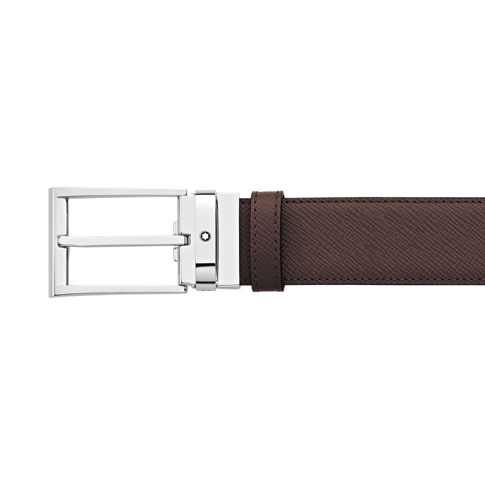 Black/brown 35 mm reversible leather belt - 5