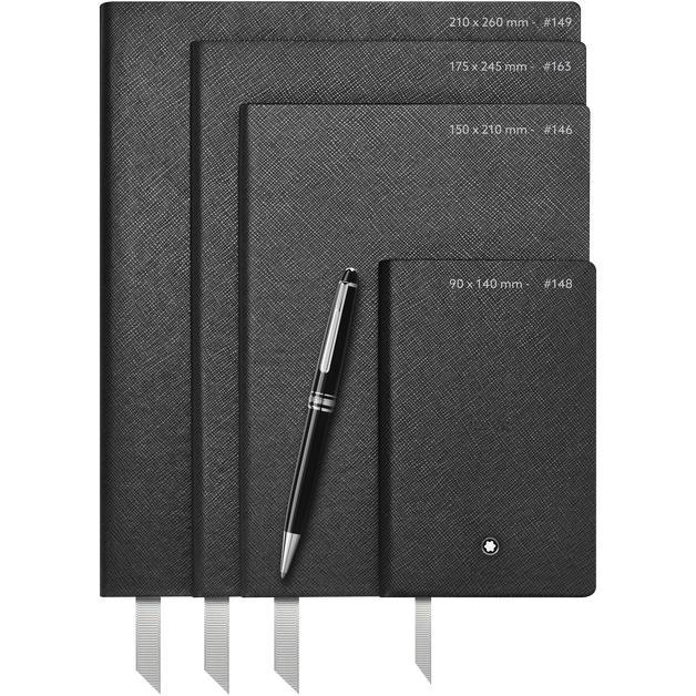 2 Montblanc Fine Stationery Notebooks #149 Slim, black, lined for Augmented Paper + - 2