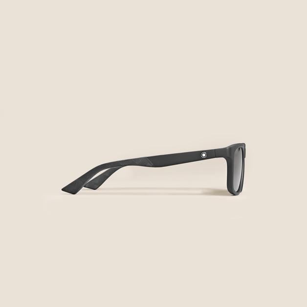 Lunettes de soleil rectangulaires &agrave; monture en ac&eacute;tate noire - 2