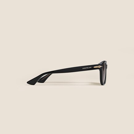 Round Sunglasses with Acetate Black Frame