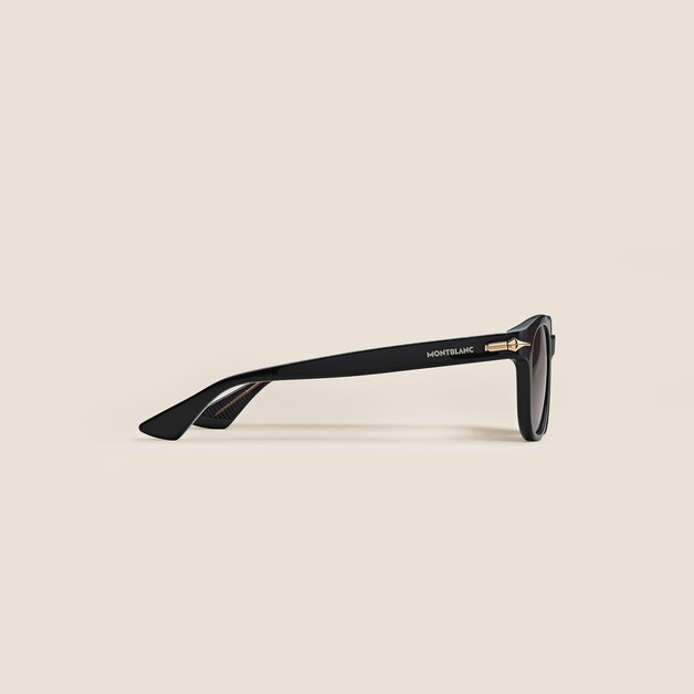 Round Sunglasses with Acetate Black Frame - 2