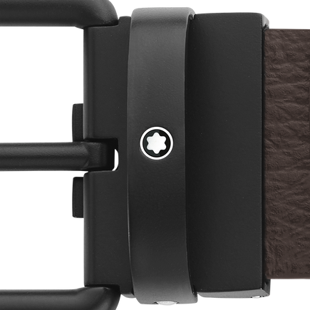 Brown/black 35 mm reversible leather belt