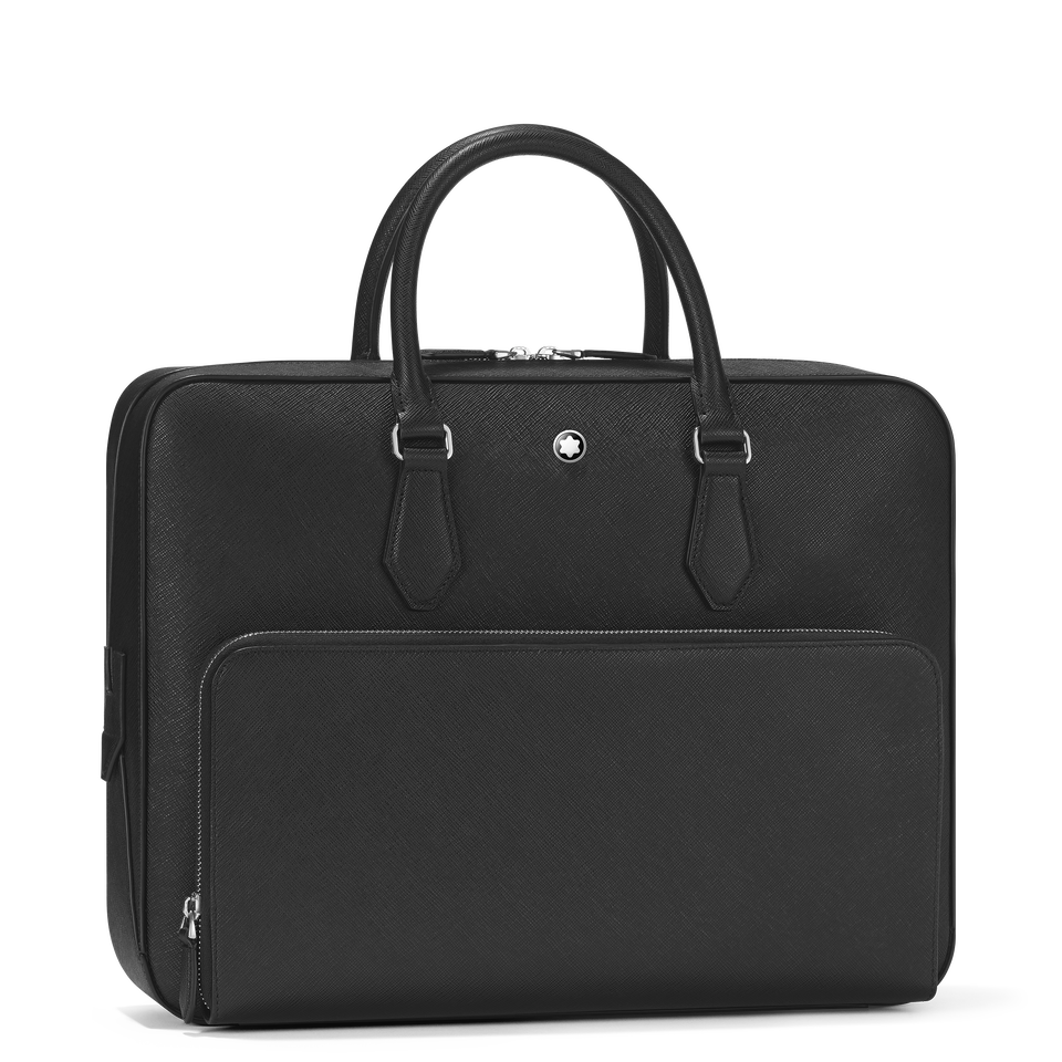 Medium Briefcase with Pocket in Sartorial Leather - 3